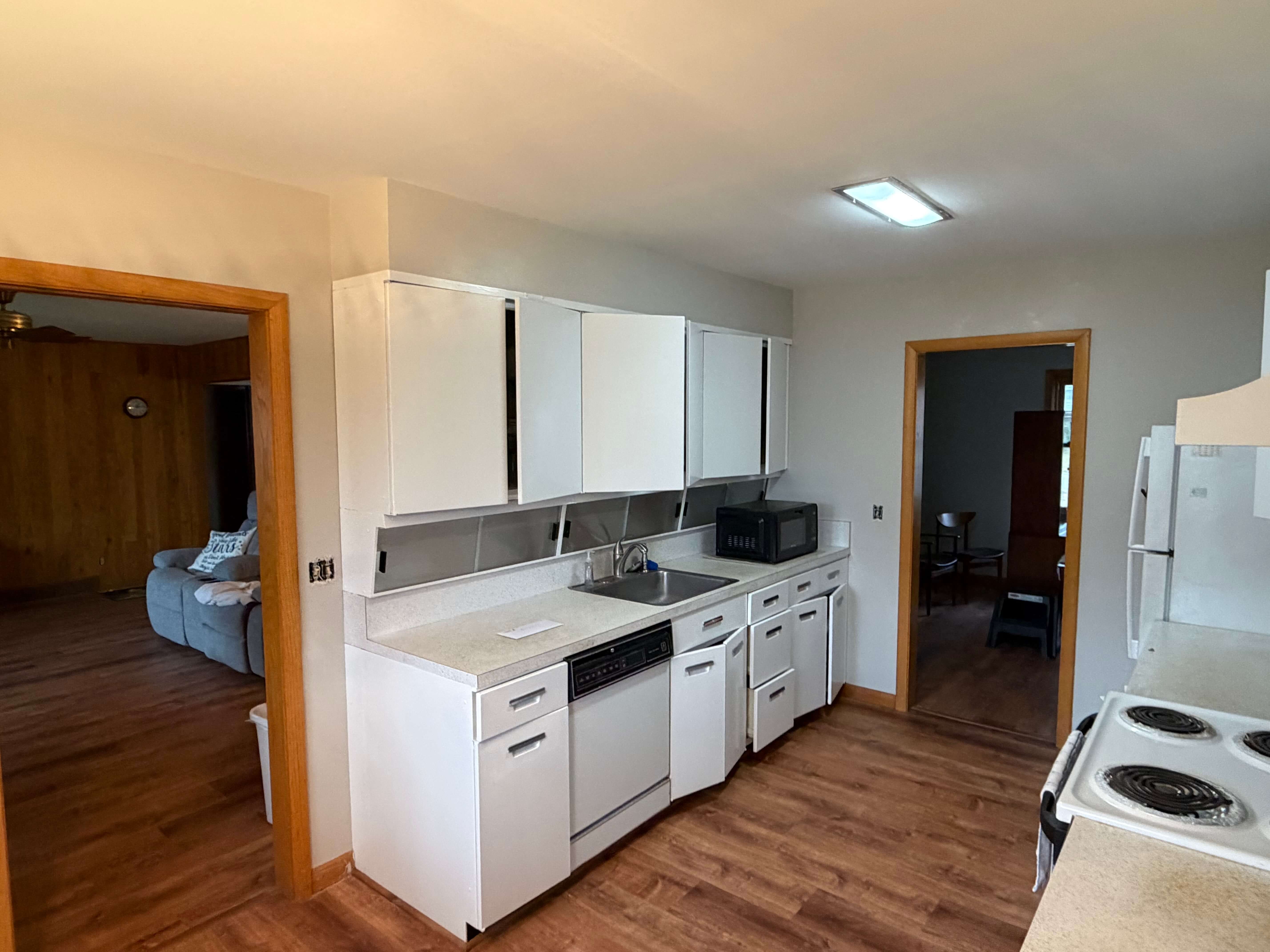 Freshly painted cabinets